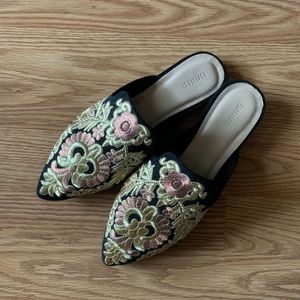 embroidered flats